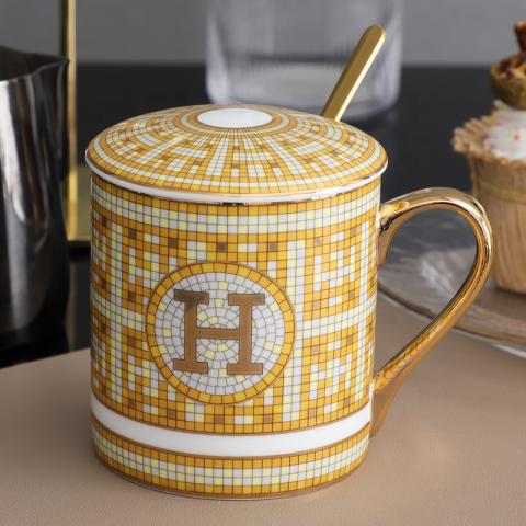 Luxury gold ceramic coffee mug 